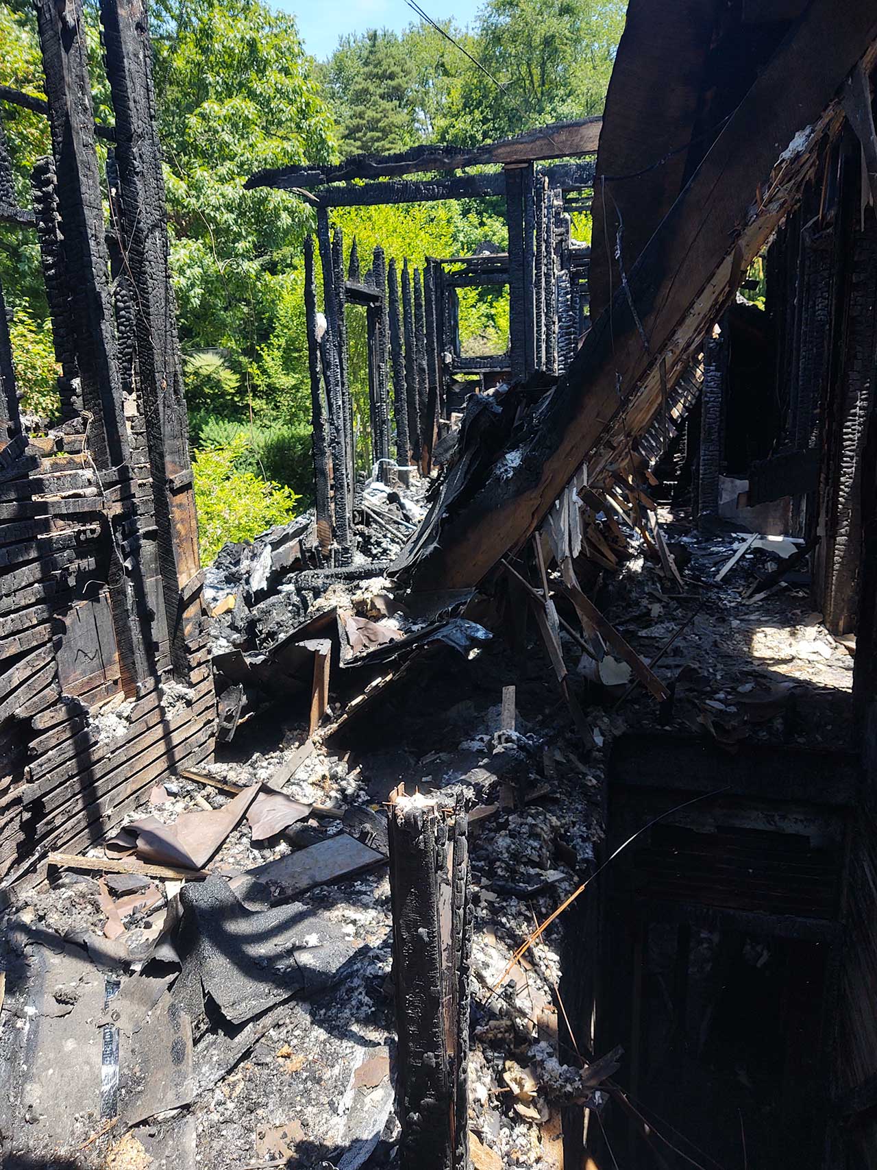 Fire damaged interior