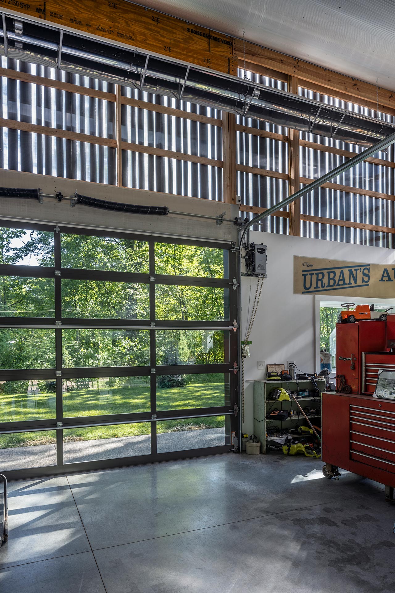 Service bay interior